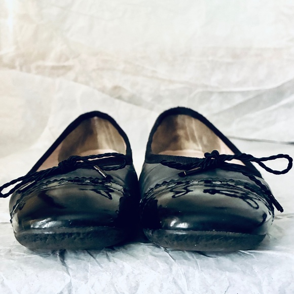 Gray with Black Patent Toe/Heel 3/4" Wedge Ballet - Picture 5 of 8